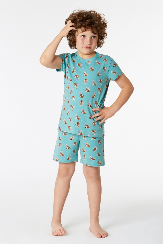 2-8 Yaş Erkek Çocuk Pijama-Pza - 979-Mandril Baskılı Yeşil