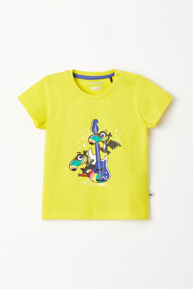 Pamuklu Erkek Bebek Pijama-Pss - 651-Sarı