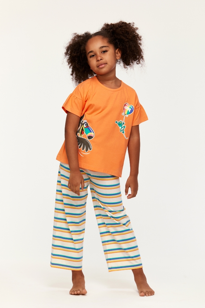 10-16 Yaş Kız Çocuk Pijama-Bsk - 539-Papaya Rengi