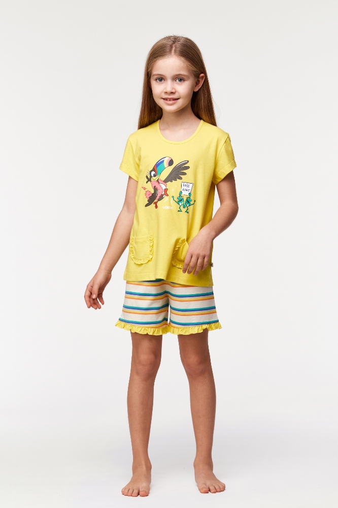 10-16 Yaş Kız Çocuk Pijama-Psg - 651-Sarı