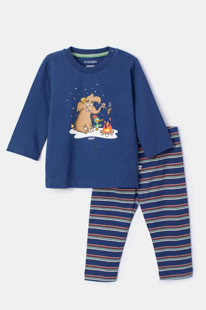 Pamuklu Erkek Bebek Pijama-Pls - 834-Okyanus Mavi