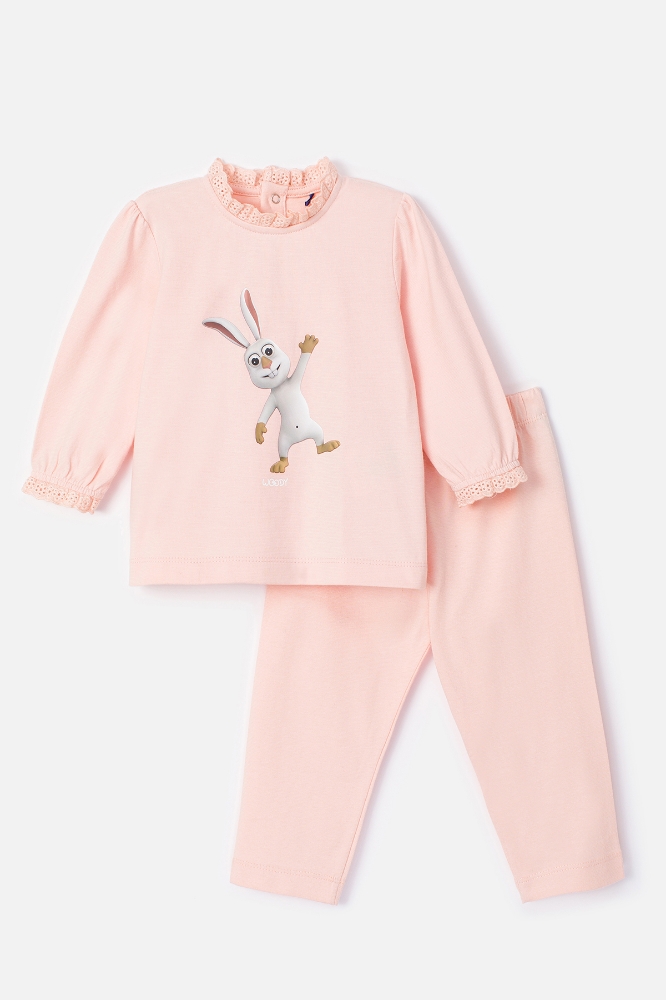 Pamuklu Kız Bebek Pijama-Plh - 420-Pembe