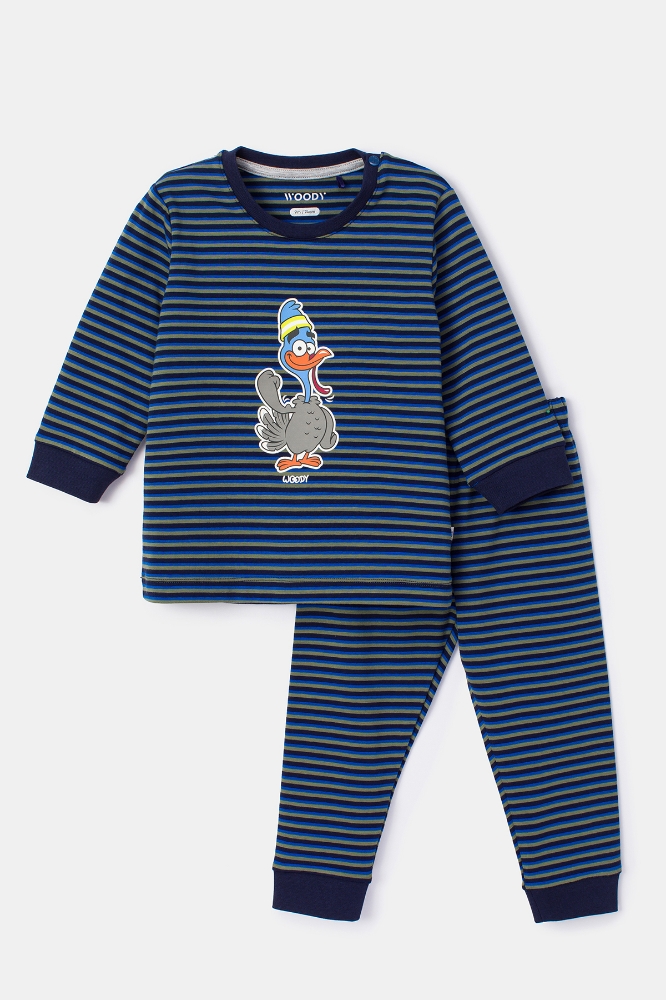 Pamuklu Erkek Bebek Pijama-Pzl - 917-Çizgili