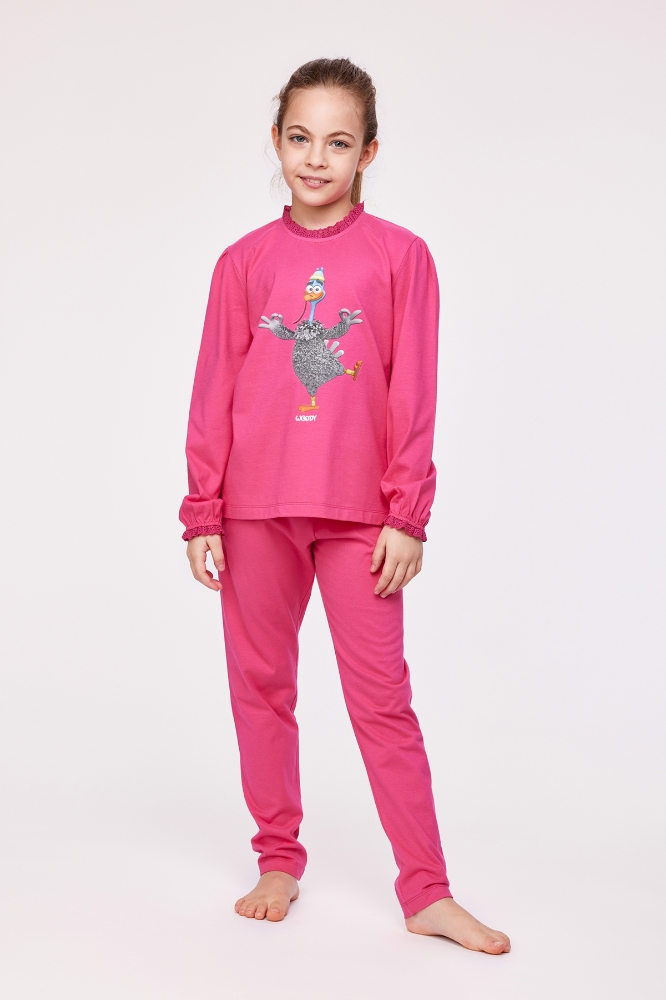 2-8 Yaş Kız Çocuk Pijama-Plh - 388-Neon Pembe