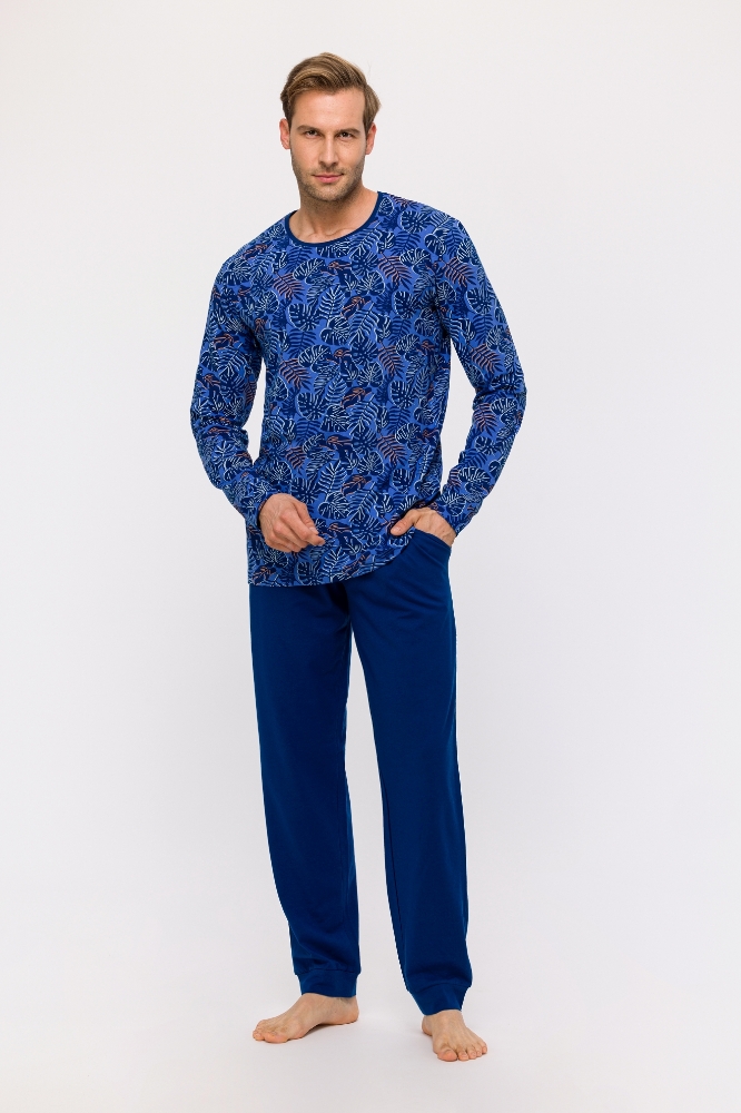 Erkek Pijama-Bul - 930-Tukan Temalı Çok Renkli Lacivert