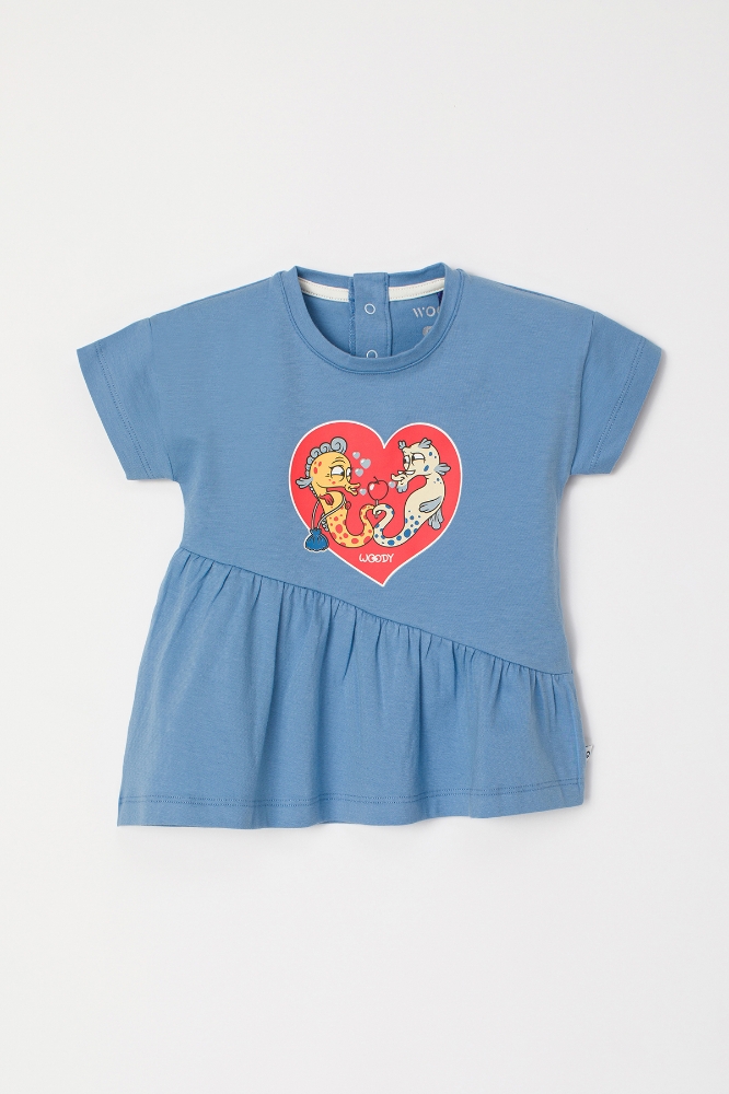 Pamuklu Kız Bebek Pijama-Tzn - 818-Mavi