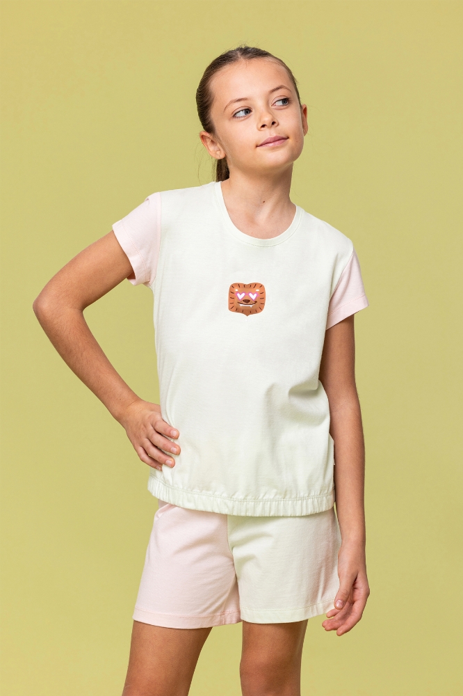 10-16 Yaş Kız Çocuk Pijama-Bst - 706-Mint Yeşili