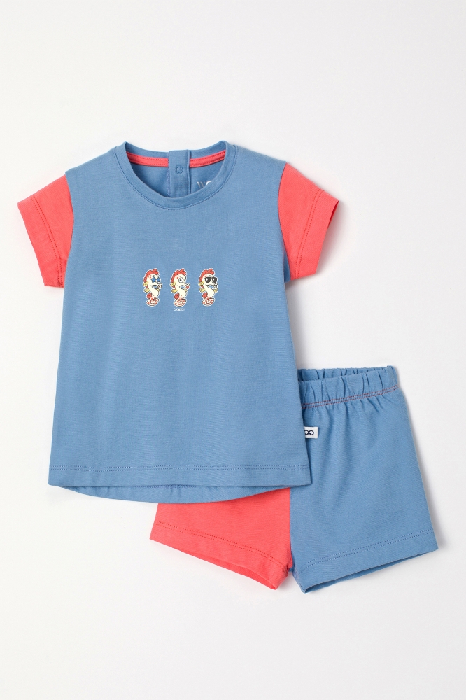 Pamuklu Kız Bebek Pijama-Bst - 818-Mavi