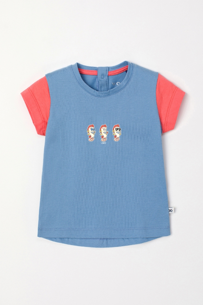 Pamuklu Kız Bebek Pijama-Bst - 818-Mavi