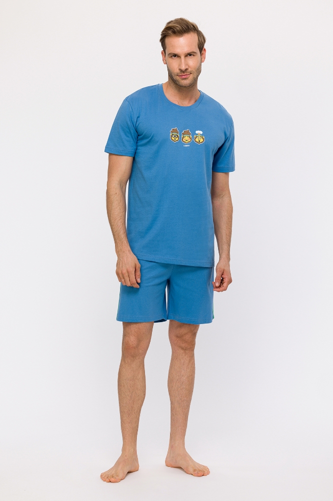 Erkek Pijama-Pus - 825-Deniz Mavi
