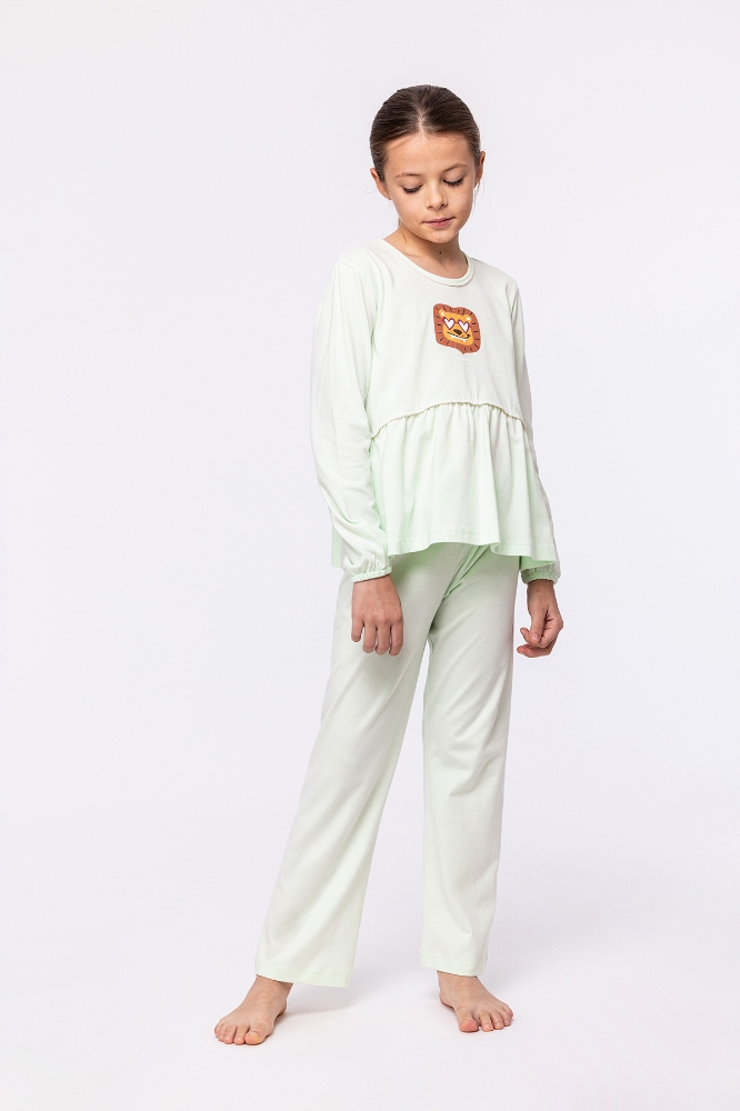 2-8 Yaş Kız Çocuk Pijama-Plg - 706-Mint Yeşili