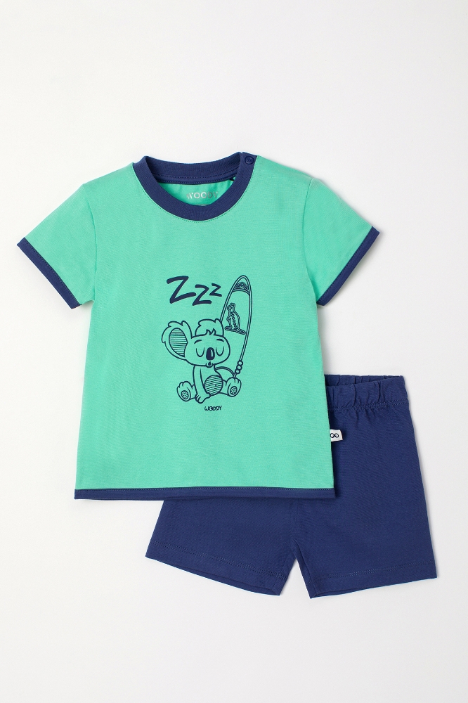 Pamuklu Erkek Bebek Pijama-Psu - 726-Yeşil