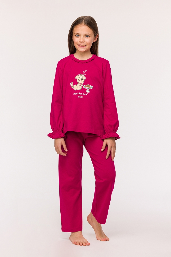 2-8 Yaş Kız Çocuk Pijama-Plh - 357-Mürdüm