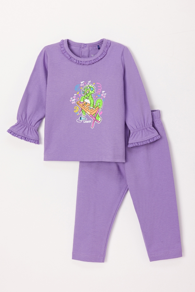 Pamuklu Kız Bebek Pijama-Plh - 320-Lila