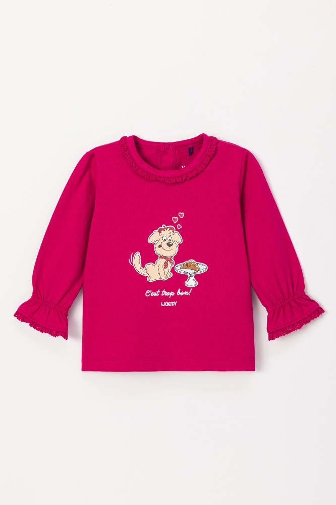 Pamuklu Kız Bebek Pijama-Plh - 357-Mürdüm