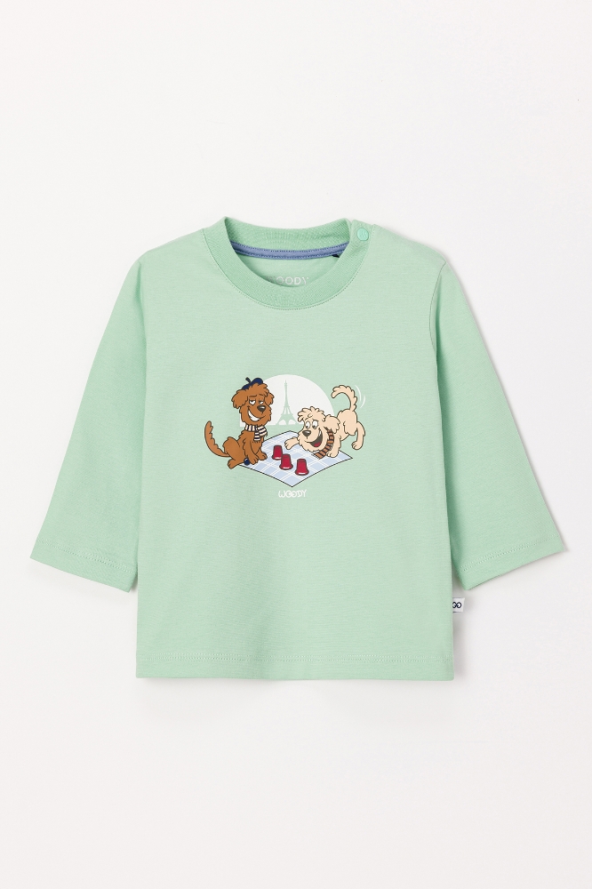 Pamuklu Erkek Bebek Pijama-Pls - 719-Mint Yeşili