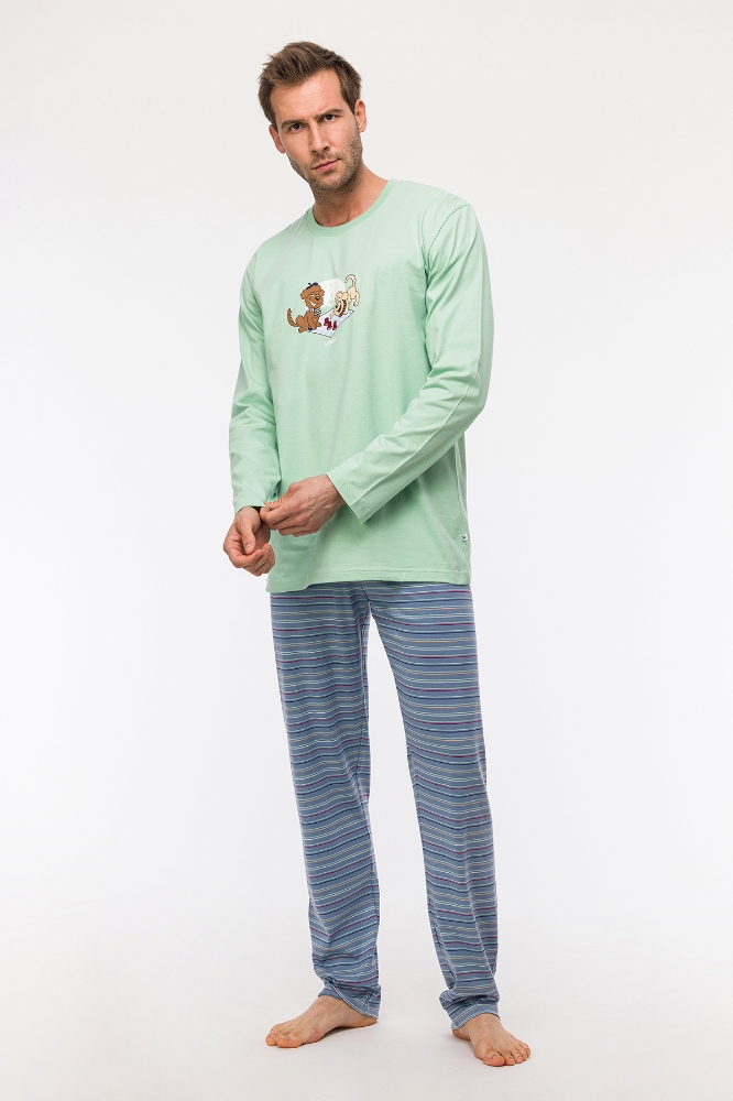 Erkek Pijama-Pls - 719-Mint Yeşili