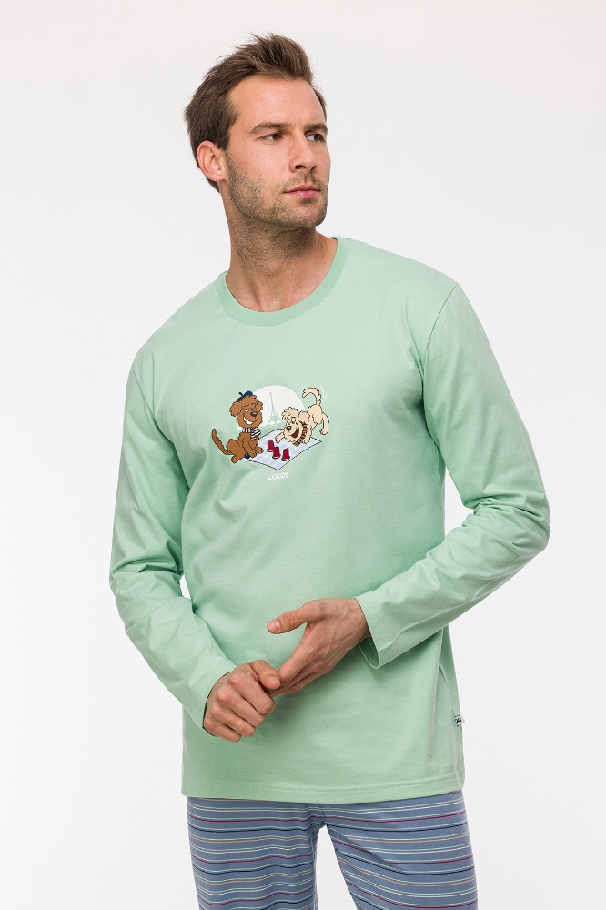 Erkek Pijama-Pls - 719-Mint Yeşili