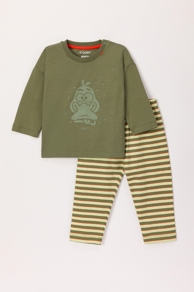 Pamuklu Erkek Bebek Pijama-Plm - 753-Yeşil