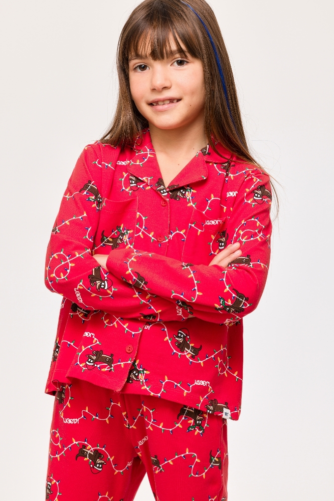 10-16 Yaş Kız Çocuk Pijama-Cpb - 954-Baskılı Kırmızı