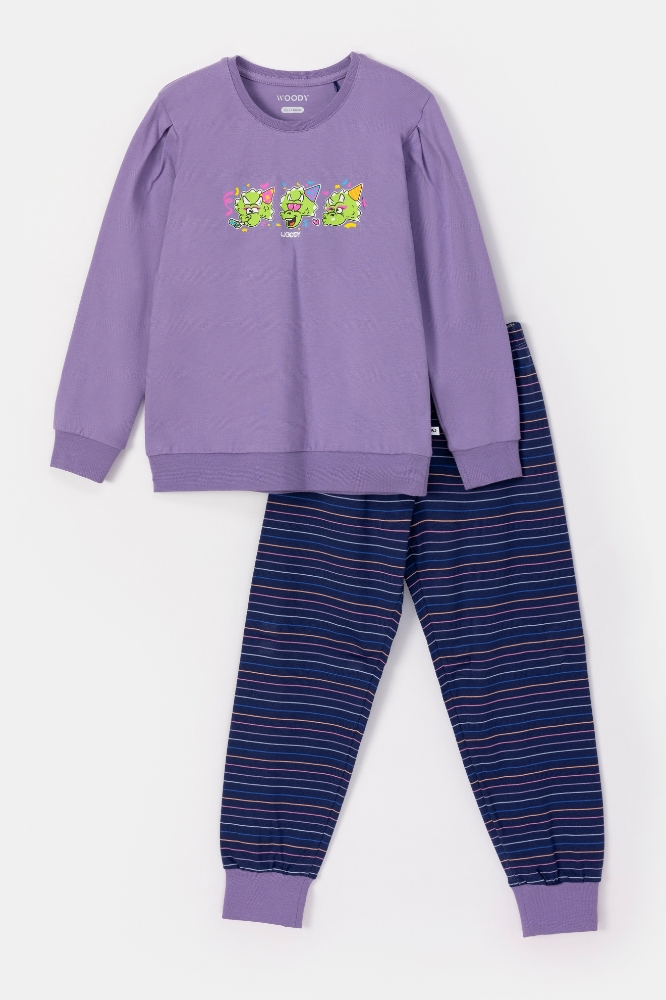 10-16 Yaş Kız Çocuk Pijama-Pot - 320-Lila