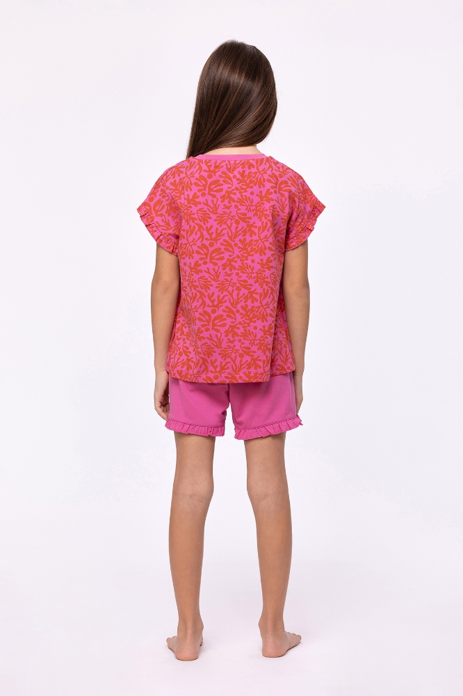 2-8 Yaş Kız Çocuk Pijama-Ypc - 922-Baskılı Pembe