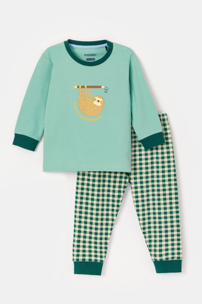 Pamuklu Erkek Bebek Pijama-Plc - 730-Açık Mavi