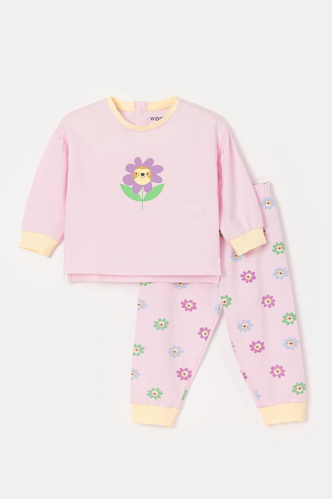 Pamuklu Kız Bebek Pijama-Pzb - 417-Açık Lila