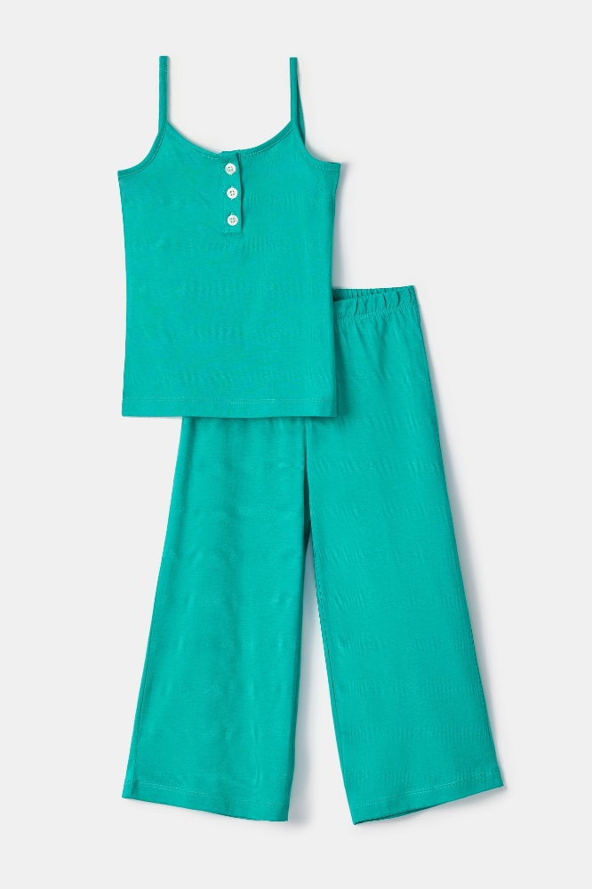 2-8 Yaş Kız Çocuk Pijama-Tpb - 759-Yeşil