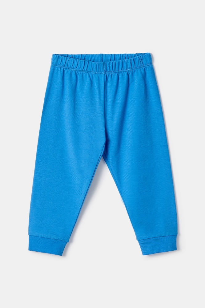 Pamuklu Erkek Bebek Pijama-Pzl - 802-Mavi