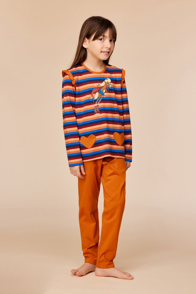 2-8 Yaş Kız Pijama-Plg - 913 S Strıpe Pony