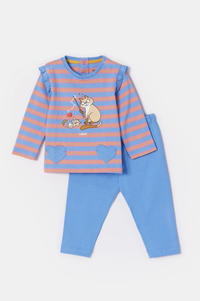 Kız Bebek Pijama-Plg - 911 S Strıpe Cat Gırls