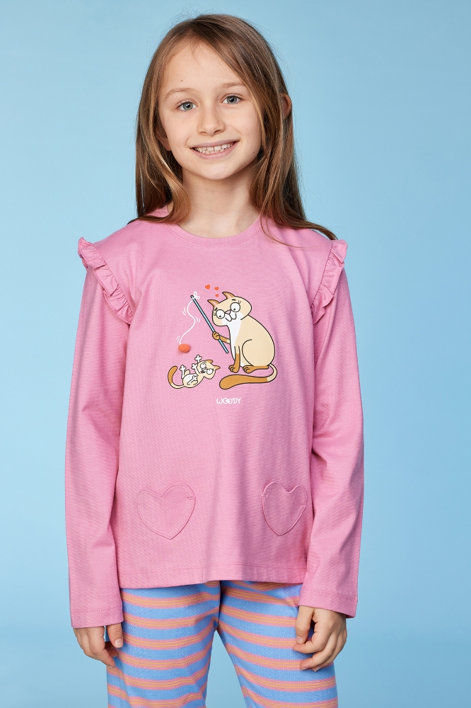 2-8 Yaş Kız Çocuk Pijama-Plg - 404 Wıld Rose