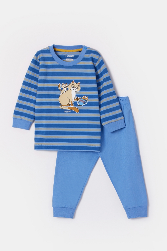 Erkek Bebek Pijama-Plc - 910 S Strıpe Cat Boys