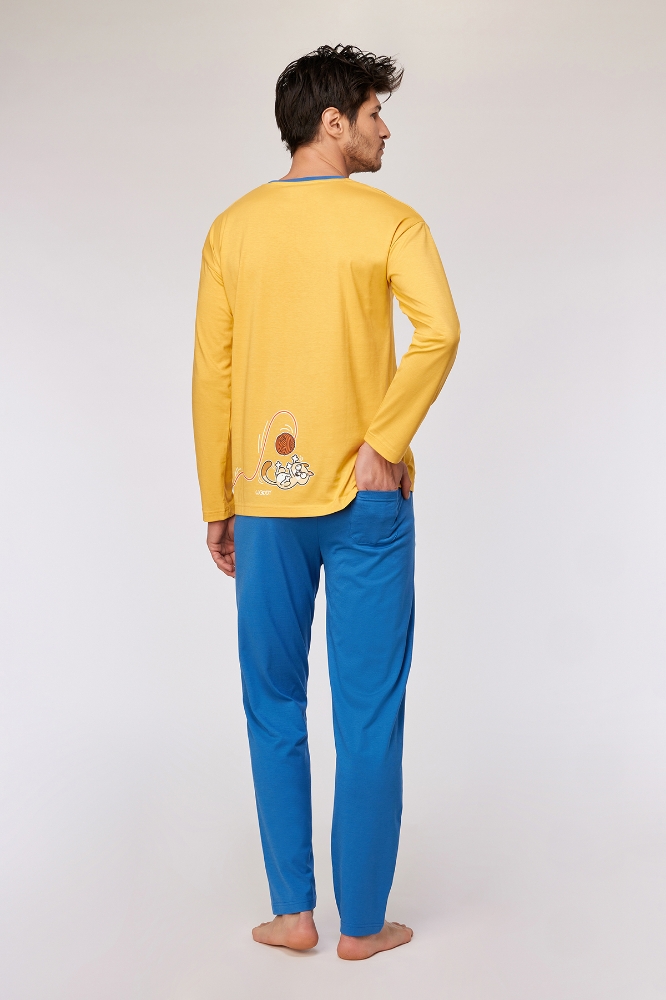 Erkek Pijama-Plu - 645 Yolk Yellow