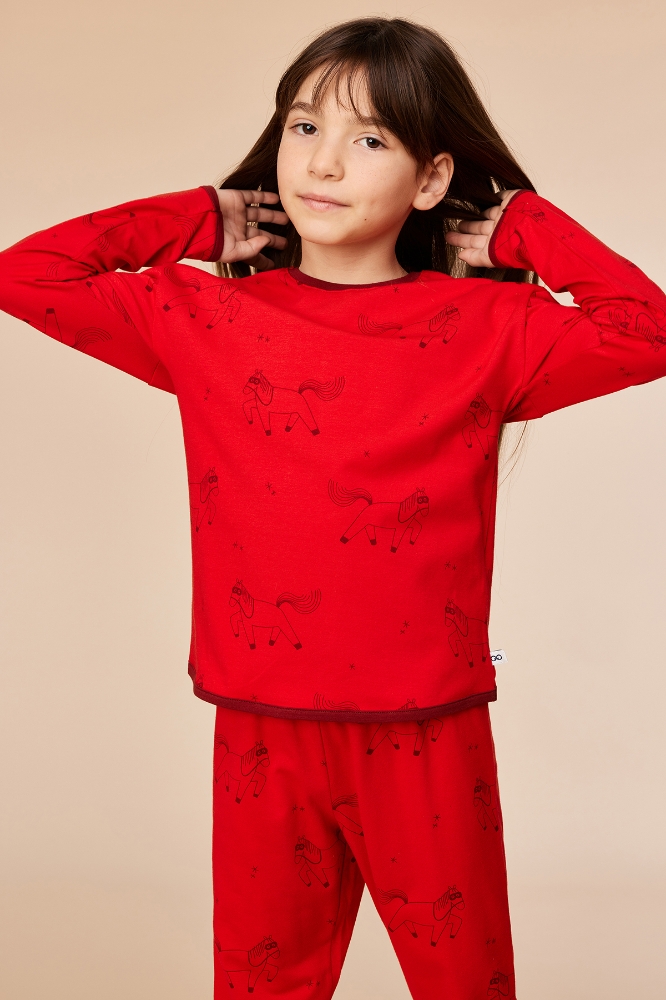 2-8 Yaş Kız Çocuk Pijama-Pzg - 934 Z Aop Pony