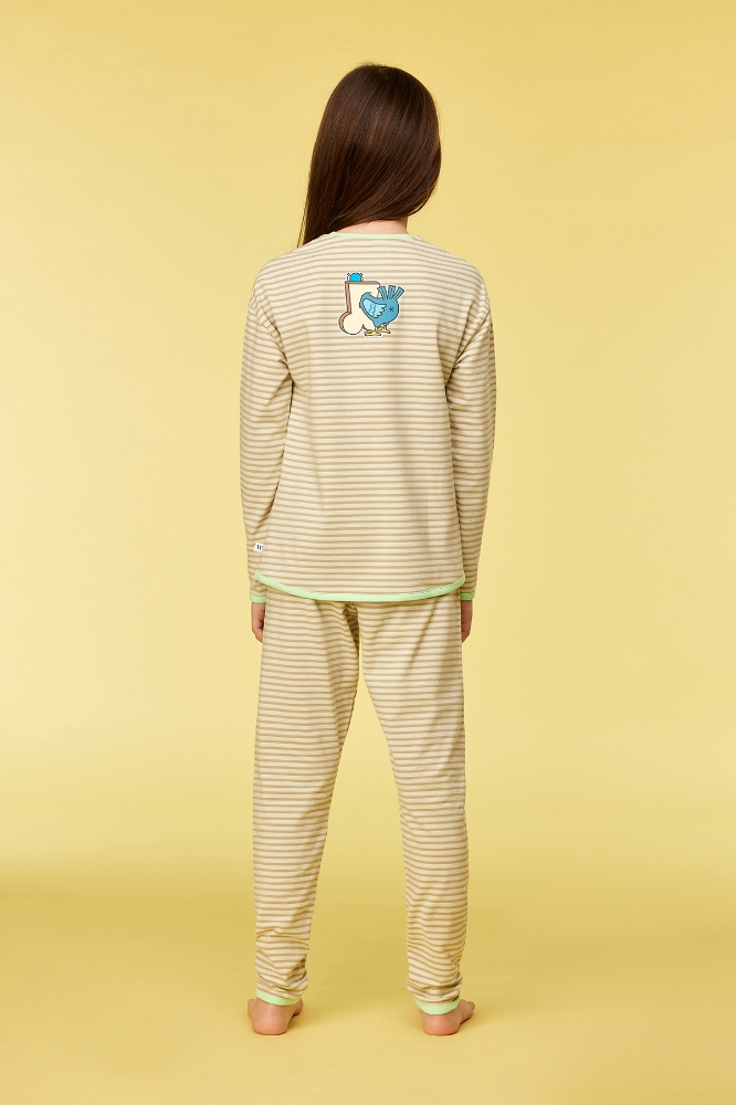 2-8 Yaş Kız Pijama-Pzg - 933 Z Strıpe Pıgeon Gırls