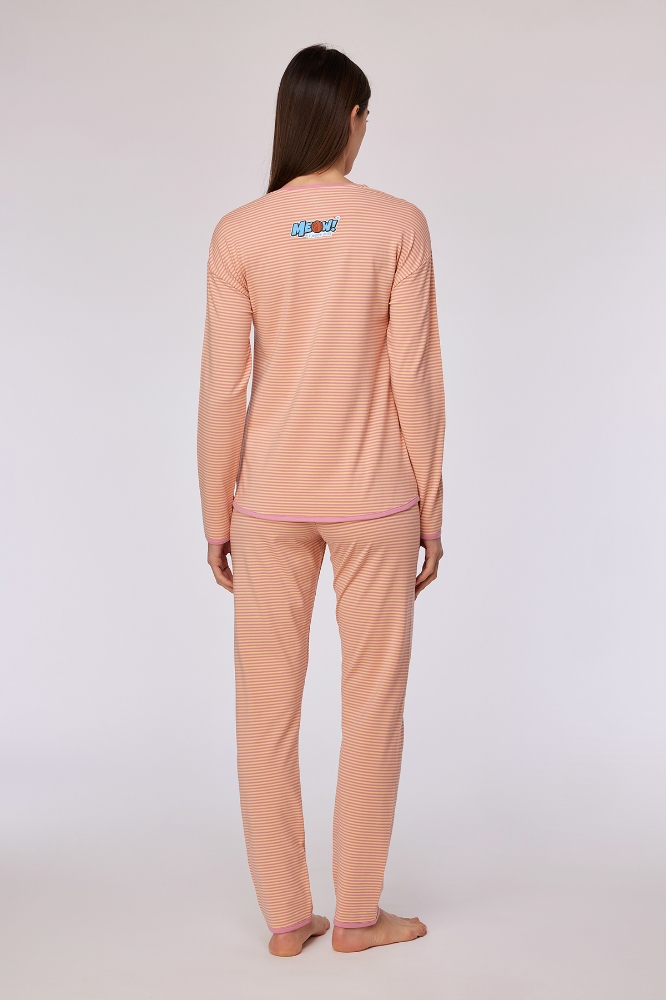 Pijama Takımı-Pzg - 927 Z Strıpe Cat Gırls
