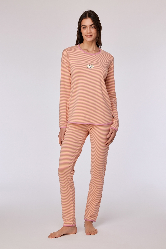 Pijama Takımı-Pzg - 927 Z Strıpe Cat Gırls