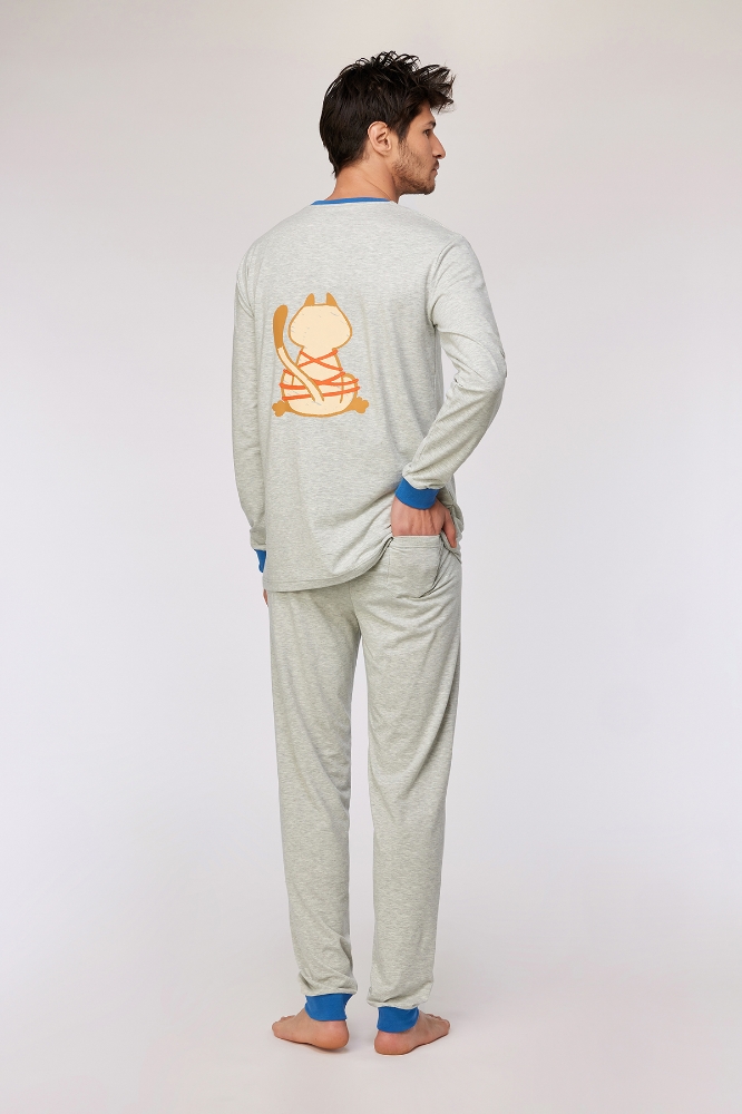 Pijama Takımı-Ple - 142 Lght Grey Melange
