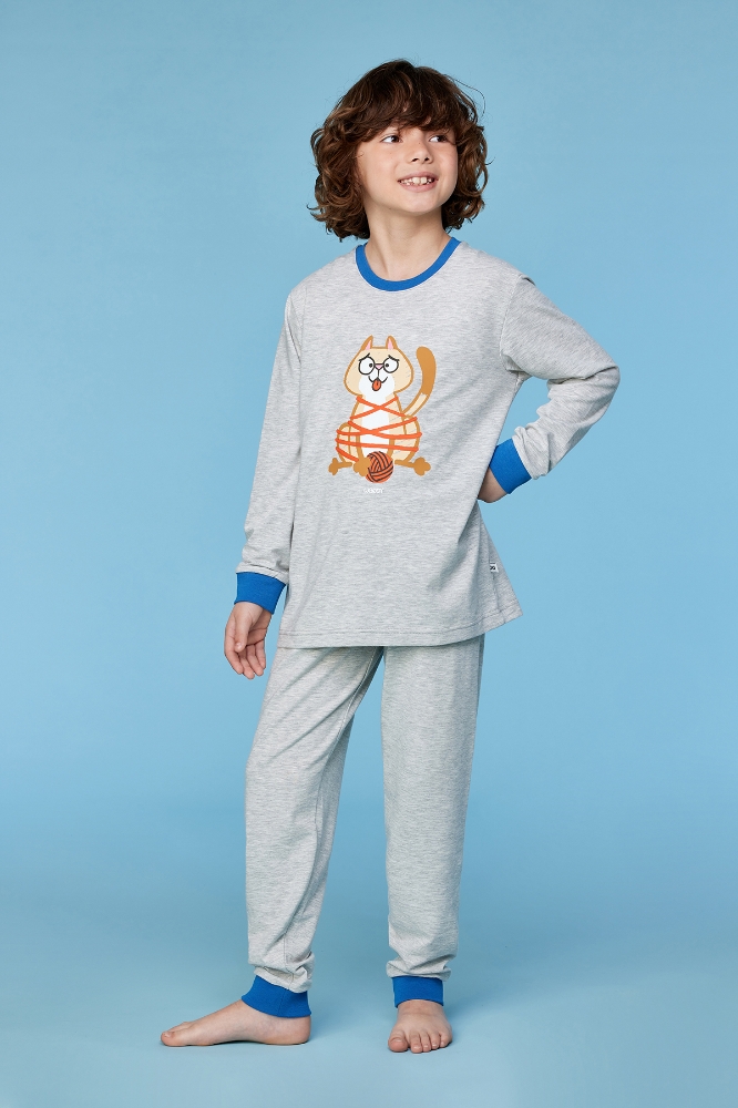 2-8 Yaş Erkek Pijama-Ple - 142 Lght Grey Melange