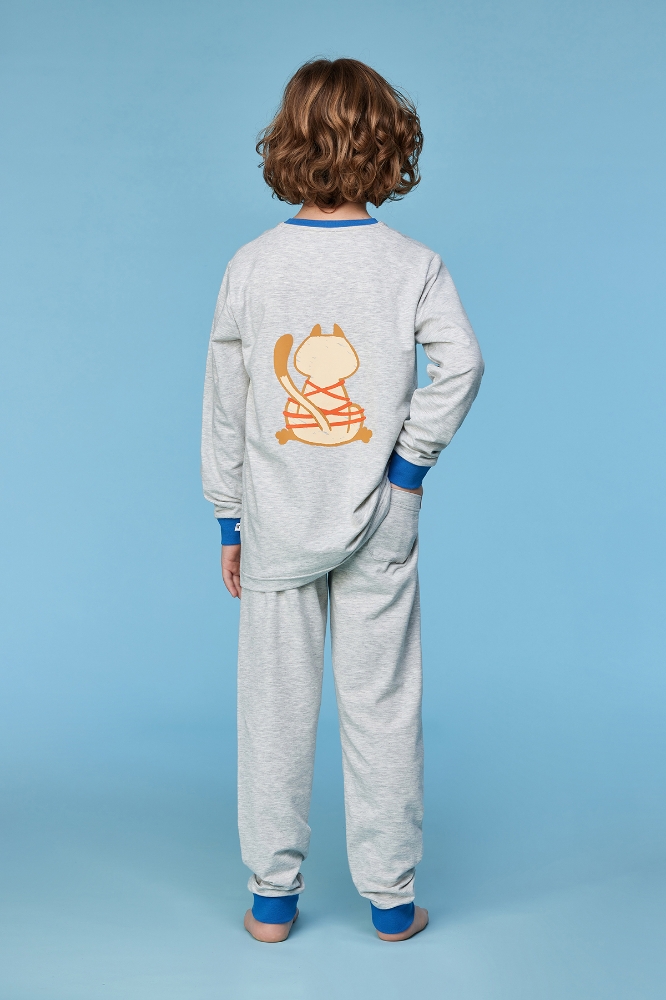 2-8 Yaş Erkek Pijama-Ple - 142 Lght Grey Melange