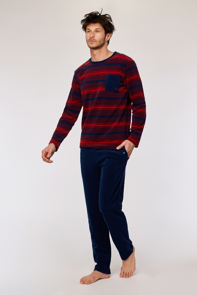 Pijama Takımı-Mrl - 944 Velvet Polar Strpe 2