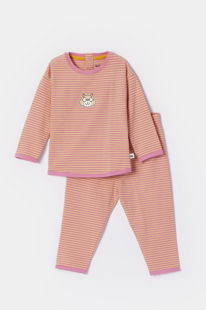 Kız Bebek Pijama-Pzg - 927 Z Strıpe Cat Gırls