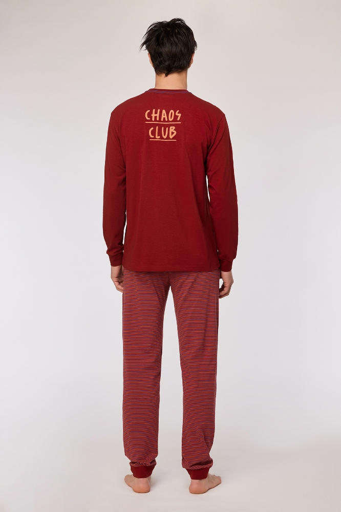 Erkek Pijama-Qtr - 495-bordo